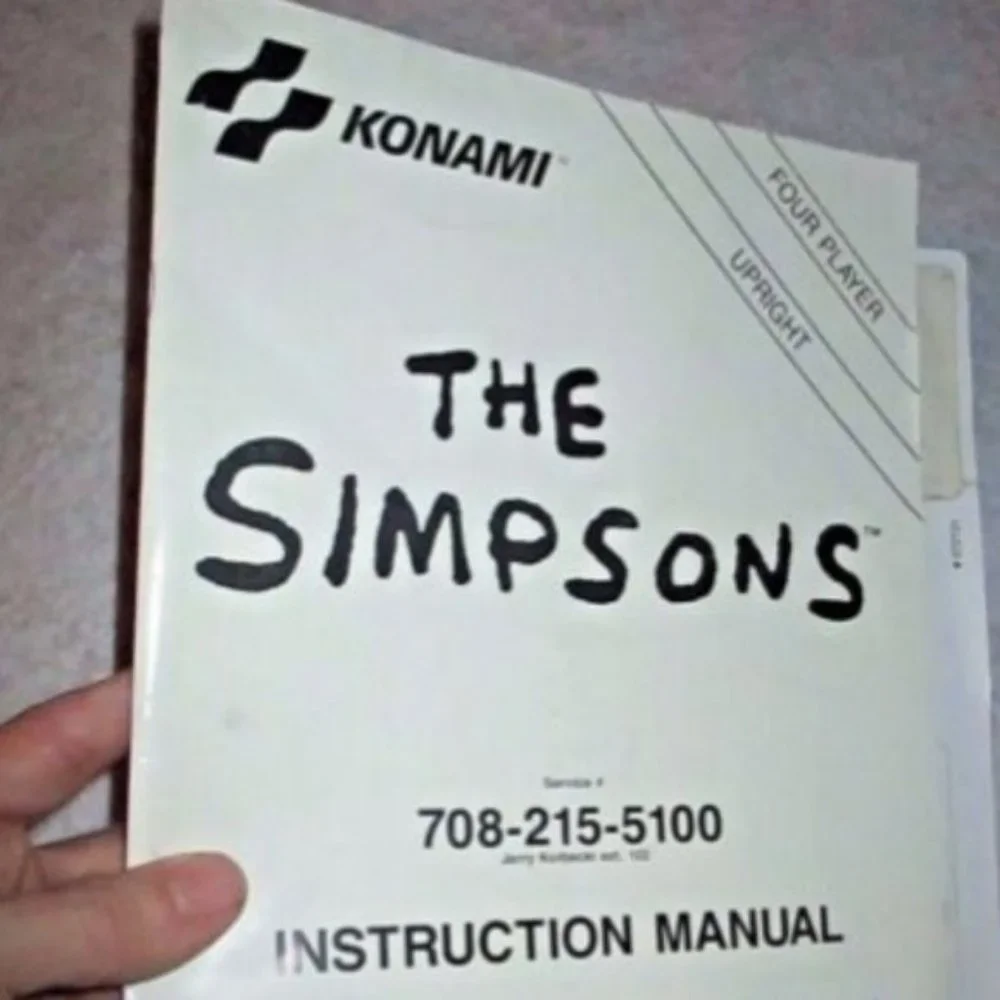 Vintage Simpson ARCADE Game Instruction Manual Booklet 1991 Limited Edition